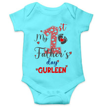 Load image into Gallery viewer, Custom Name First Fathers Day Rompers for Baby Girl- KidsFashionVilla

