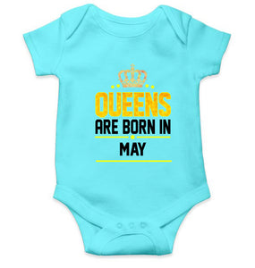Queens Are Born In May Rompers for Baby Girl- KidsFashionVilla