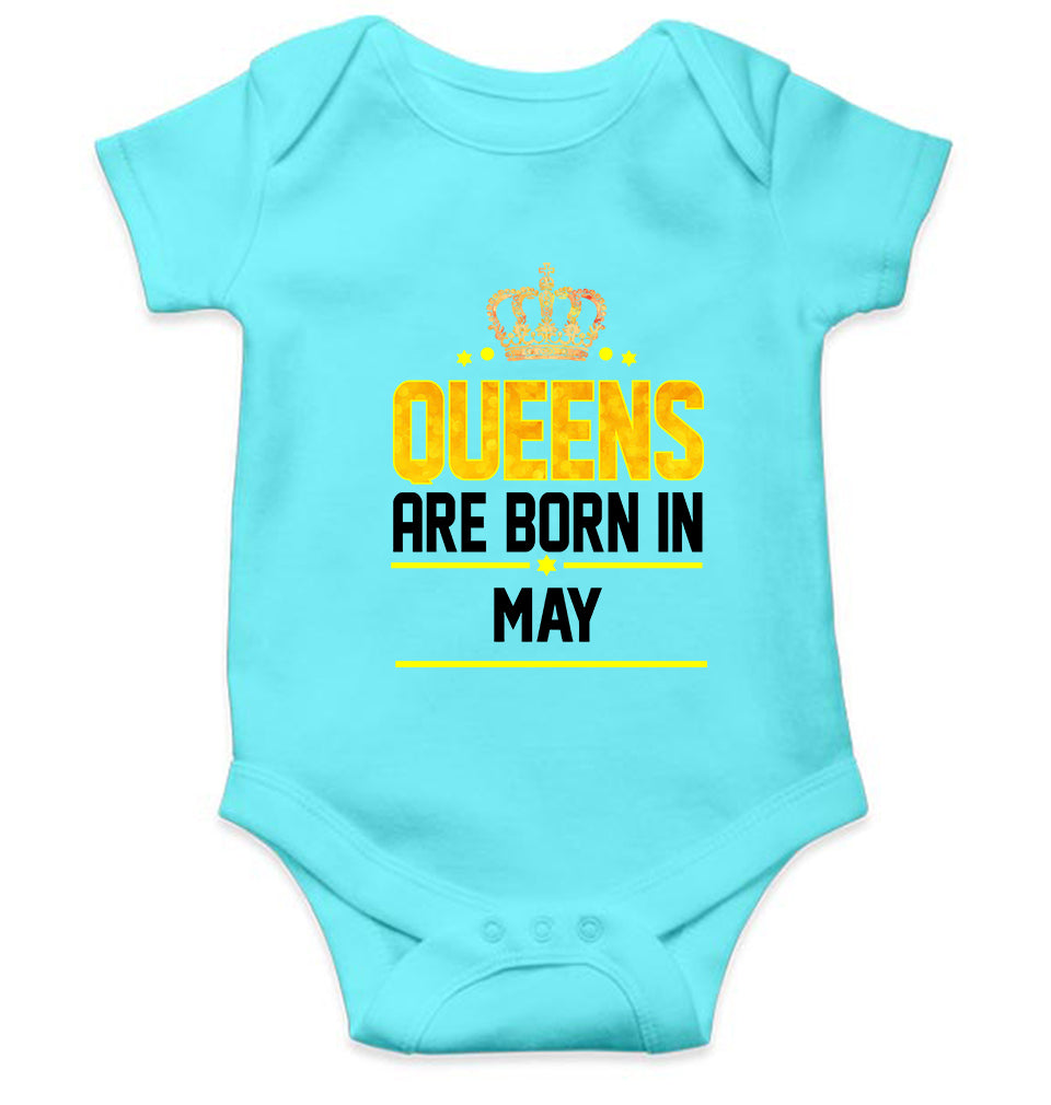 Queens Are Born In May Rompers for Baby Girl- KidsFashionVilla