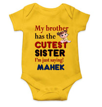 Load image into Gallery viewer, Custom Name My Brother Has Cutest Sister Raksha Bandhan Rompers for Baby Girl- KidsFashionVilla
