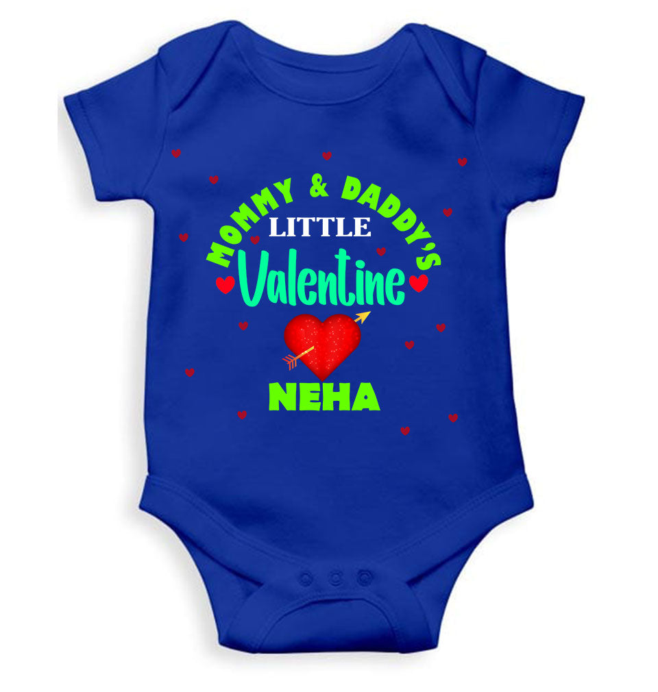 Custom Name Mommys And Daddys Little Valentine Rompers for Baby Girl- KidsFashionVilla