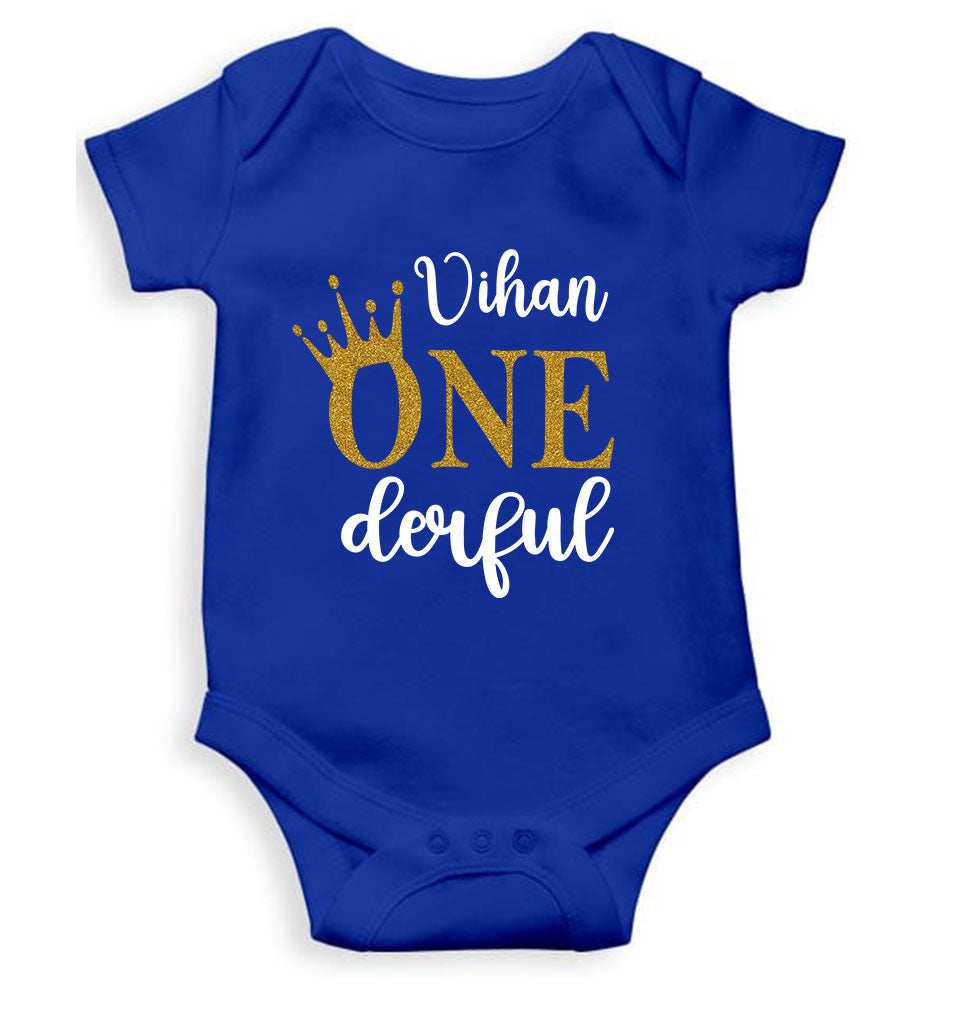 Custom Name First Birthday Rompers for Baby Boy- KidsFashionVilla