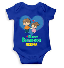 Load image into Gallery viewer, Custom Name Happy Bhai Dooj Rompers for Baby Girl- KidsFashionVilla
