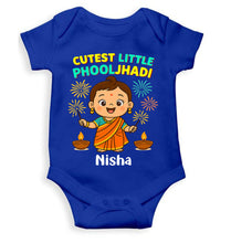 Load image into Gallery viewer, Custom Name Cutest Little Phooljhadi Diwali Rompers for Baby Girl- KidsFashionVilla
