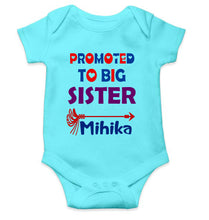 Load image into Gallery viewer, Custom Name Promoted To Big Sister Rakhi Rompers for Baby Girl- KidsFashionVilla
