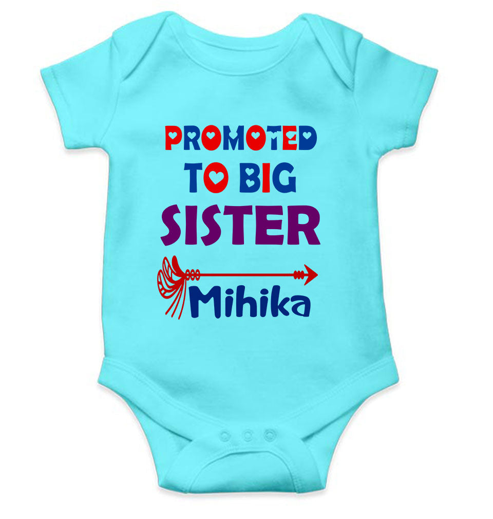 Custom Name Promoted To Big Sister Rakhi Rompers for Baby Girl- KidsFashionVilla