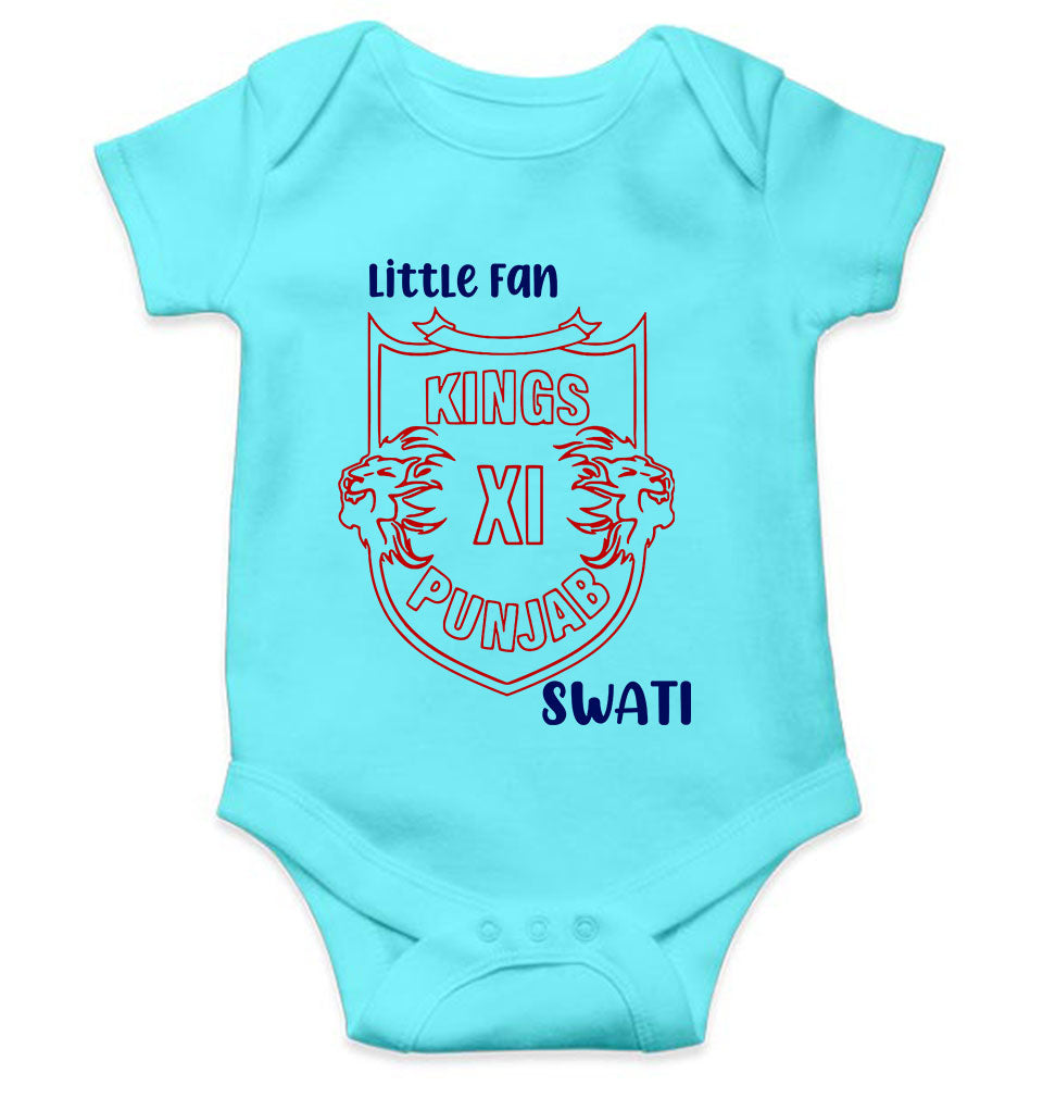 Custom Name IPL PBKS Punjab Super Kings Little Fan Rompers for Baby Girl- KidsFashionVilla