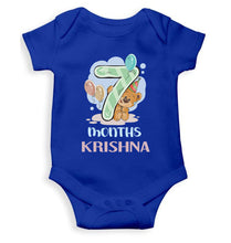 Load image into Gallery viewer, Custom Name 7 Month Birthday Teddy Design Rompers for Baby Boy- KidsFashionVilla
