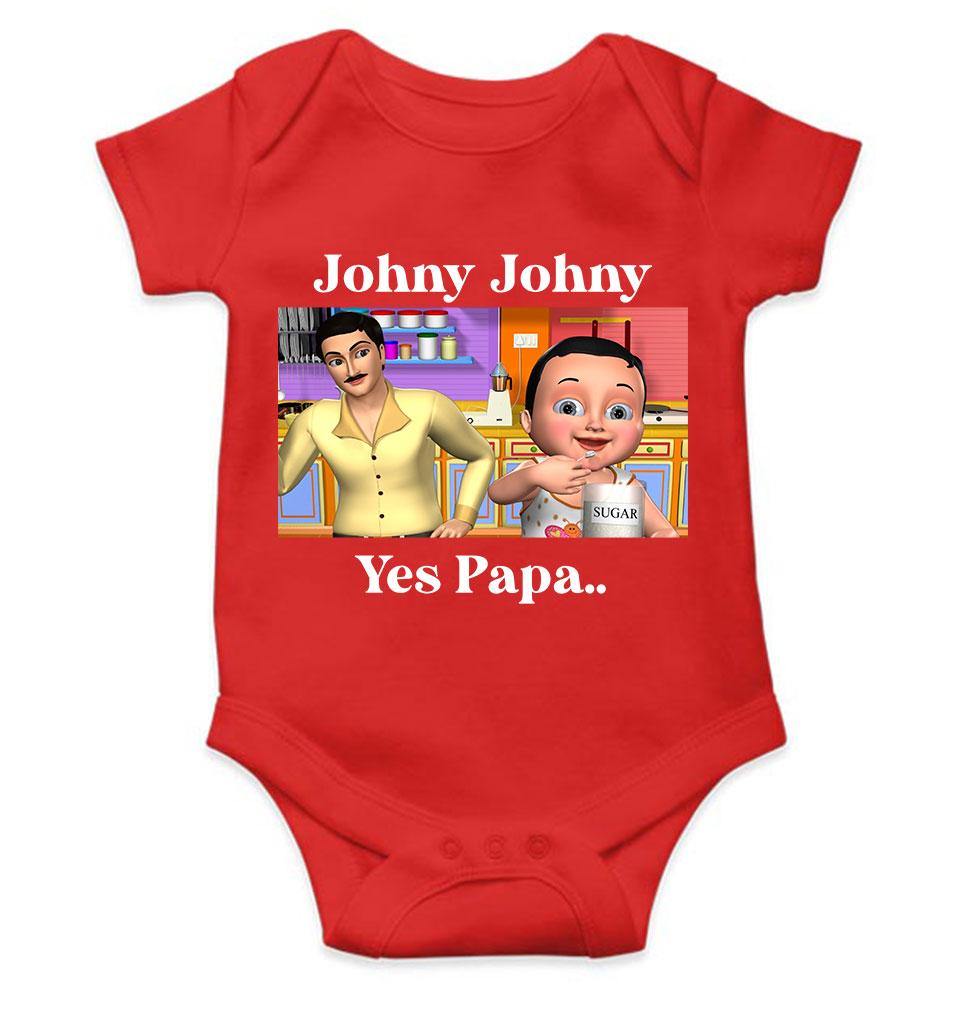 Johny Johny Yes Papa Poem Rompers for Baby Girl- KidsFashionVilla