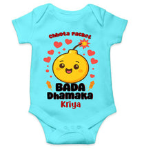 Load image into Gallery viewer, Custom Name Chhota Packet Baada Dhamaka Diwali Rompers for Baby Girl- KidsFashionVilla
