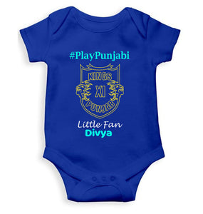 Custom Name IPL PBKS Punjab Kings PlayPunjabi Kings Eleven Punjab Rompers for Baby Girl- KidsFashionVilla