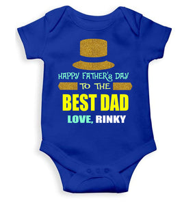 Custom Name Happy Fathers Day To The Best Dad Rompers for Baby Girl- KidsFashionVilla