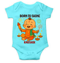 Load image into Gallery viewer, Custom Name Born To Shine Diwali Rompers for Baby Boy- KidsFashionVilla
