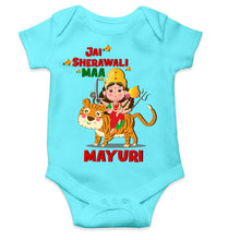 Load image into Gallery viewer, Custom Name Jai Sherawali Maa Navratri Rompers for Baby Girl- KidsFashionVilla
