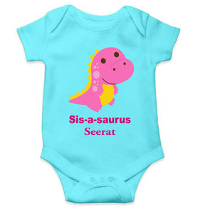 Custom Name Sis A Sauras Rakhi Rompers for Baby Girl- KidsFashionVilla
