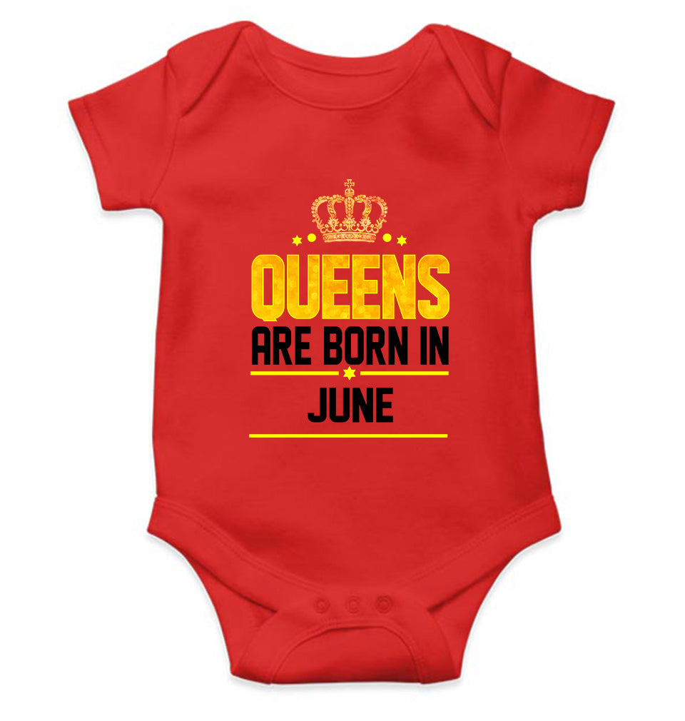 Queens Are Born In June Rompers for Baby Girl- KidsFashionVilla