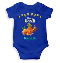 Load image into Gallery viewer, Custom Name Happy Ugadi Rompers for Baby Girl- KidsFashionVilla
