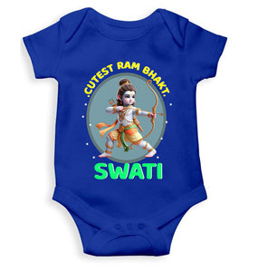 Custom Name Cutest Ram Bhakt Rompers for Baby Girl- KidsFashionVilla