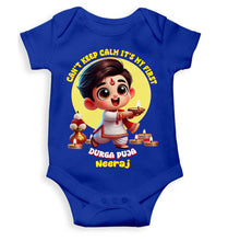 Load image into Gallery viewer, Custom Name Can Not Keep Calm It Is My First Durga Puja Rompers for Baby Boy- KidsFashionVilla
