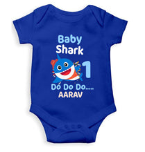Load image into Gallery viewer, Custom Name Baby Shark Do Do Do First Birthday Rompers for Baby Boy- KidsFashionVilla
