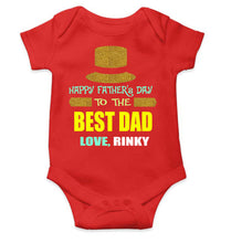 Load image into Gallery viewer, Custom Name Happy Fathers Day To The Best Dad Rompers for Baby Girl- KidsFashionVilla
