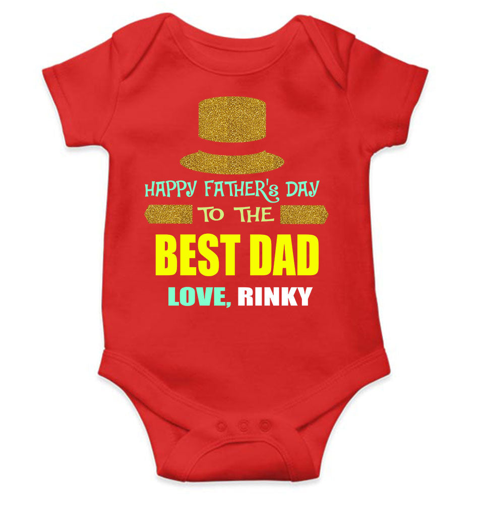 Custom Name Happy Fathers Day To The Best Dad Rompers for Baby Girl- KidsFashionVilla