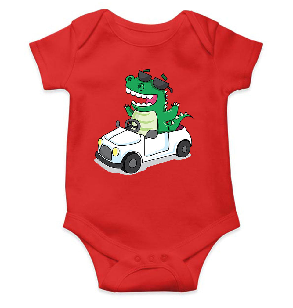 Dino Car Cartoon Rompers for Baby Girl- KidsFashionVilla