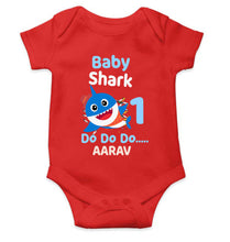 Load image into Gallery viewer, Custom Name Baby Shark Do Do Do First Birthday Rompers for Baby Boy- KidsFashionVilla
