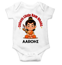 Load image into Gallery viewer, Custom Name Cutest little Ram Bhakt Dusshera Rompers for Baby Girl- KidsFashionVilla
