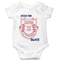 Load image into Gallery viewer, Custom Name IPL PBKS Punjab Super Kings Little Fan Rompers for Baby Girl- KidsFashionVilla
