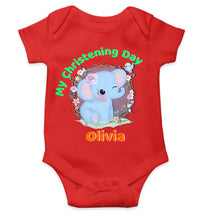 Load image into Gallery viewer, Custom Name Christening Day Baptism Rompers for Baby Girl- KidsFashionVilla
