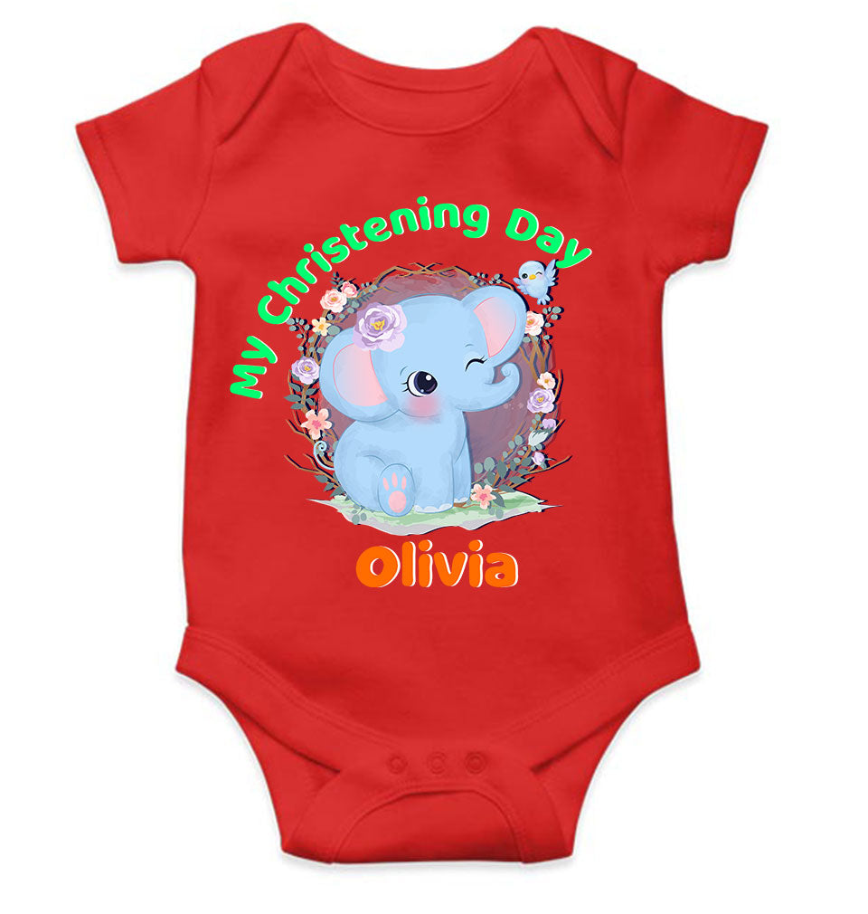 Custom Name Christening Day Baptism Rompers for Baby Girl- KidsFashionVilla