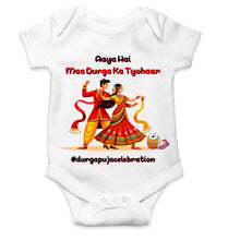 Load image into Gallery viewer, Durga Pooja Aaya Hai Maa Durga Ka Tyohaar Rompers for Baby Girl- KidsFashionVilla
