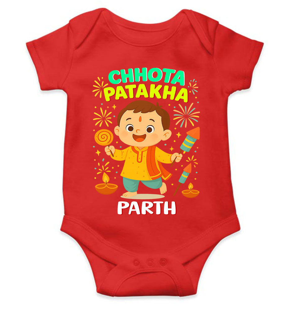 Custom Name Chhota Patakha With Diwali Rompers for Baby Boy- KidsFashionVilla