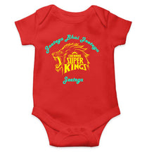 Load image into Gallery viewer, IPL Chennai Super Kings Jeetega Bhai Jeetega CSK Jeetega Rompers for Baby Girl- KidsFashionVilla
