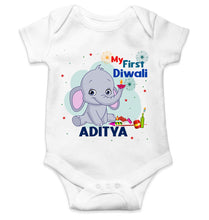 Load image into Gallery viewer, Custom Name My First Diwali Rompers for Baby Boy- KidsFashionVilla
