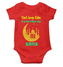 Load image into Gallery viewer, Custom Name Cant Keep Calm My First Eid Rompers for Baby Girl- KidsFashionVilla
