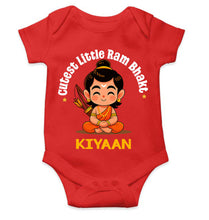 Load image into Gallery viewer, Custom Name Cutest little Ram Bhakt Dusshera Rompers for Baby Boy- KidsFashionVilla
