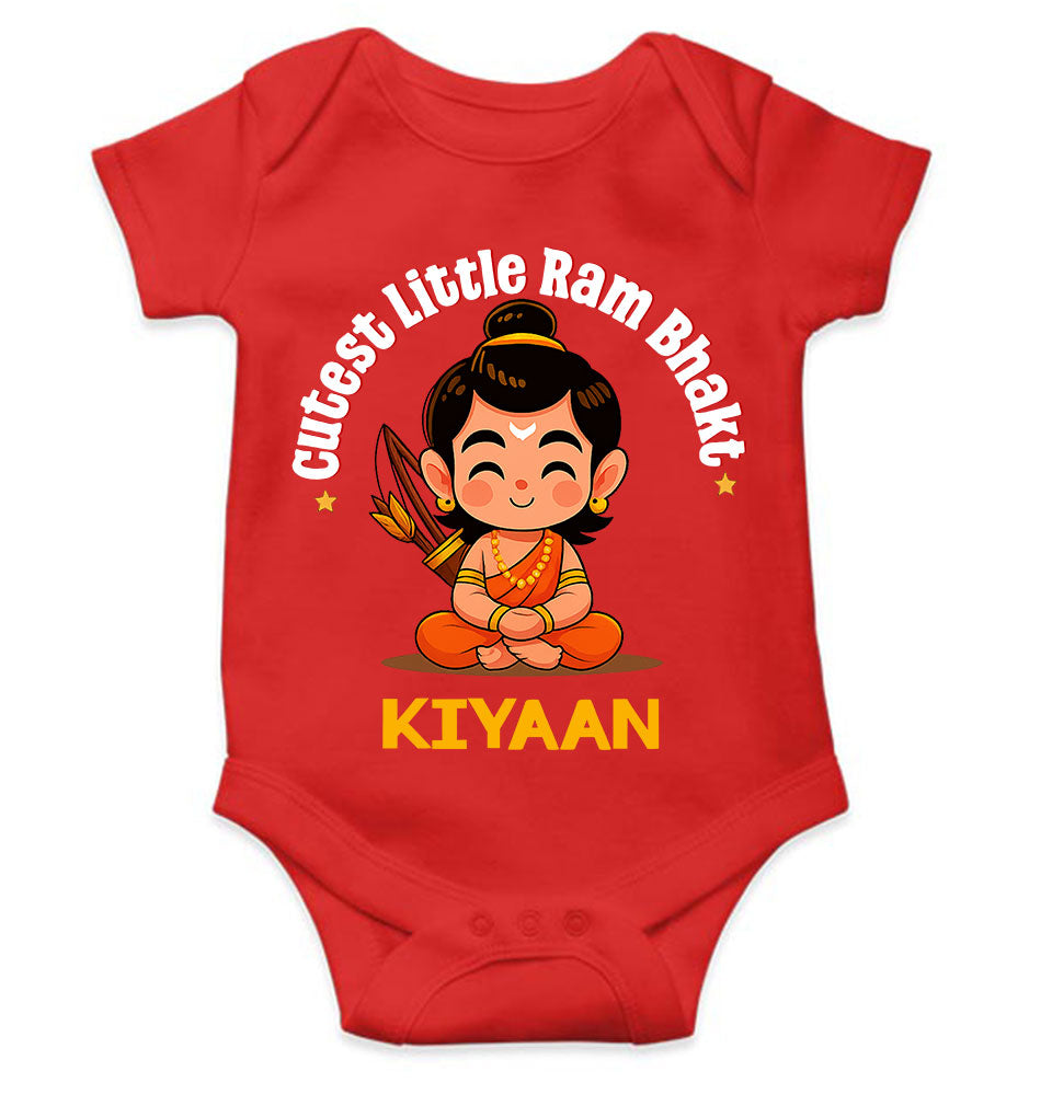 Custom Name Cutest little Ram Bhakt Dusshera Rompers for Baby Boy- KidsFashionVilla