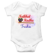 Load image into Gallery viewer, Custom Name Natkhat Radha Janmashtami Rompers for Baby Girl- KidsFashionVilla
