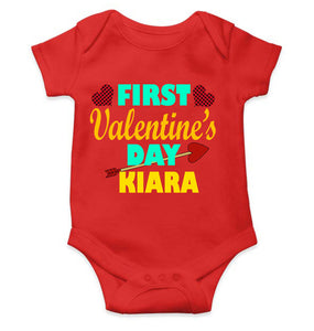 Custom Name First Valentine Rompers for Baby Girl- KidsFashionVilla