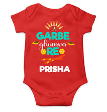 Load image into Gallery viewer, Custom Name Garbe Ghumva Re Navratri Rompers for Baby Girl- KidsFashionVilla
