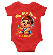 Load image into Gallery viewer, Custom Name My First Diwali Rompers for Baby Boy- KidsFashionVilla
