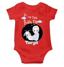Load image into Gallery viewer, Custom Name Its My First Bakra Eid Rompers for Baby Girl- KidsFashionVilla
