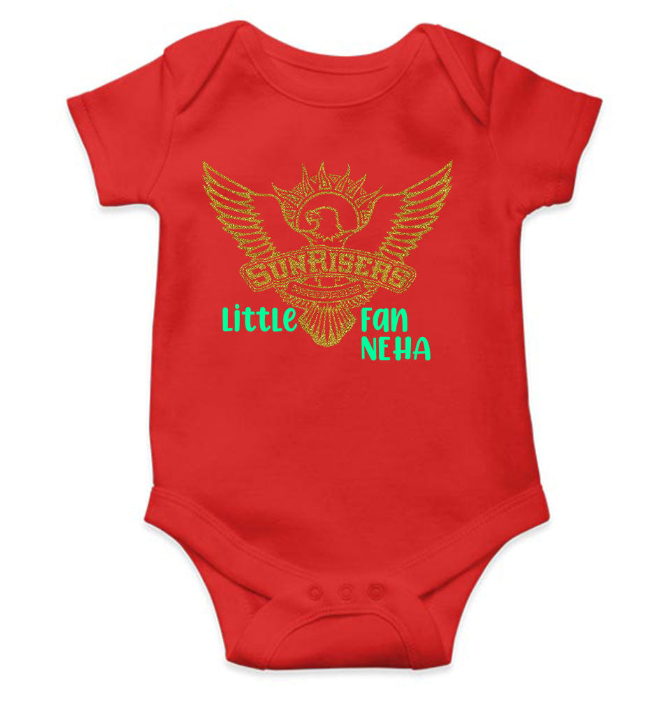 Custom Name IPL SRH Sunrisers Little Fan Rompers for Baby Girl- KidsFashionVilla