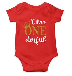 Custom Name First Birthday Rompers for Baby Boy- KidsFashionVilla