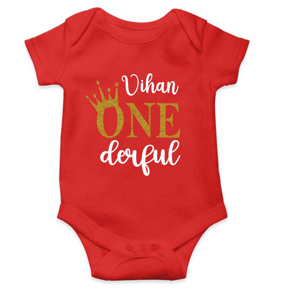 Custom Name First Birthday Rompers for Baby Boy- KidsFashionVilla