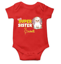 Load image into Gallery viewer, Custom Name Super Sister Raksha Bandhan Rompers for Baby Girl- KidsFashionVilla

