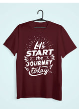 Load image into Gallery viewer, Lets Start The Journey Women Half Sleeves T-shirt- KidsFashionVilla
