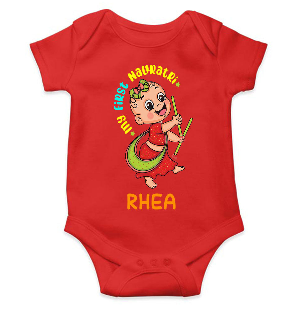 Custom Name My First Navratri Rompers for Baby Girl- KidsFashionVilla